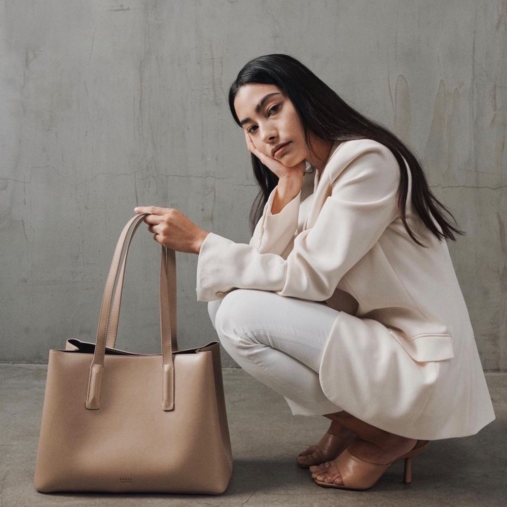 Freja NYC Linnea Taupe Tote Bag with Duster Bag - Picture 10 of 16
